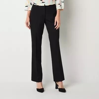 Liz Claiborne Audra Tailored Curvy Womens Adaptive Easy-on + Easy-off Straight Mid Rise Trouser