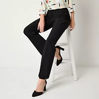 Liz Claiborne Audra Tailored Curvy Womens Adaptive Easy-on + Easy-off Straight Mid Rise Trouser