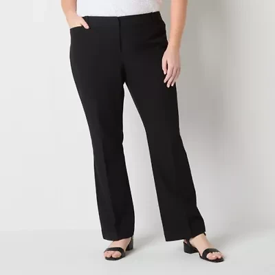 Liz Claiborne Adaptive Audra Tailored Womens Easy-on + Easy-off Straight Mid Rise Plus Trouser