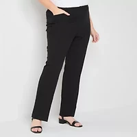 Liz Claiborne Adaptive Audra Tailored Womens Easy-on + Easy-off Straight Mid Rise Plus Trouser