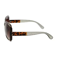 Adrienne Vittadini Femme With Metal Bar N Quilted Detail Womens Uv Protection Square Sunglasses