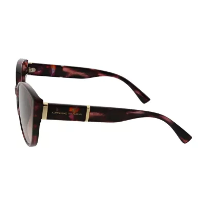 Adrienne Vittadini Rounded Modern Cateye Metal Bar Womens Uv Protection Cat Eye Sunglasses