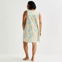 Adonna Womens Poplin Scoop Neck Nightgown