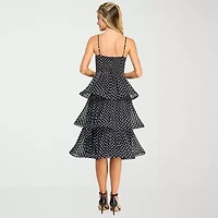 Premier Amour Womens Sleeveless Polka Dot Fit + Flare Dress