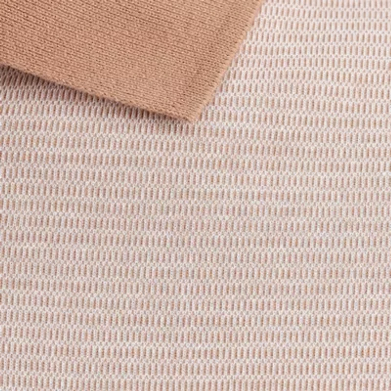 Haggar Rib Knit Zip Front Mens Regular Fit Short Sleeve Polo Shirt