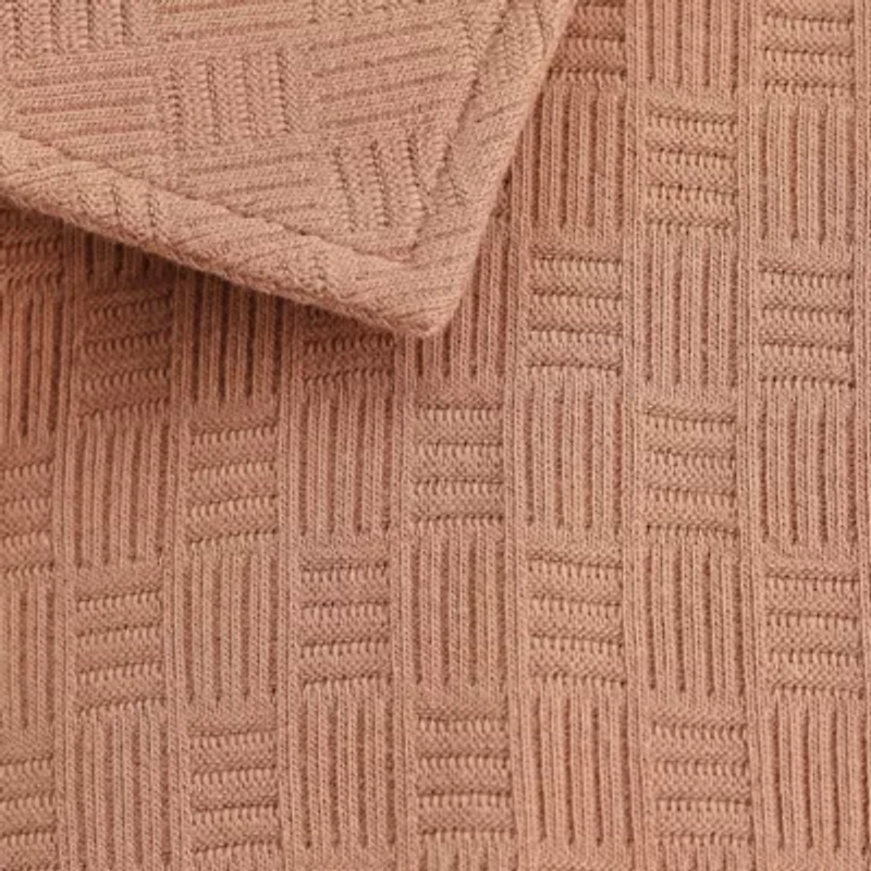 Haggar Knit Jacquard Mens Short Sleeve Regular Fit Button-Down Shirt