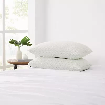 London Fog Rayon From Bamboo Knit 2 Pack Medium Density Bed Pillow