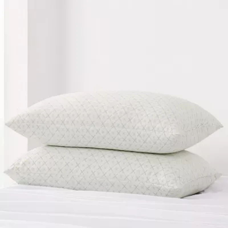 London Fog Rayon From Bamboo Knit 2 Pack Medium Density Bed Pillow