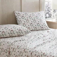 Martha Stewart Wreaths Mistletoe Sheet Set