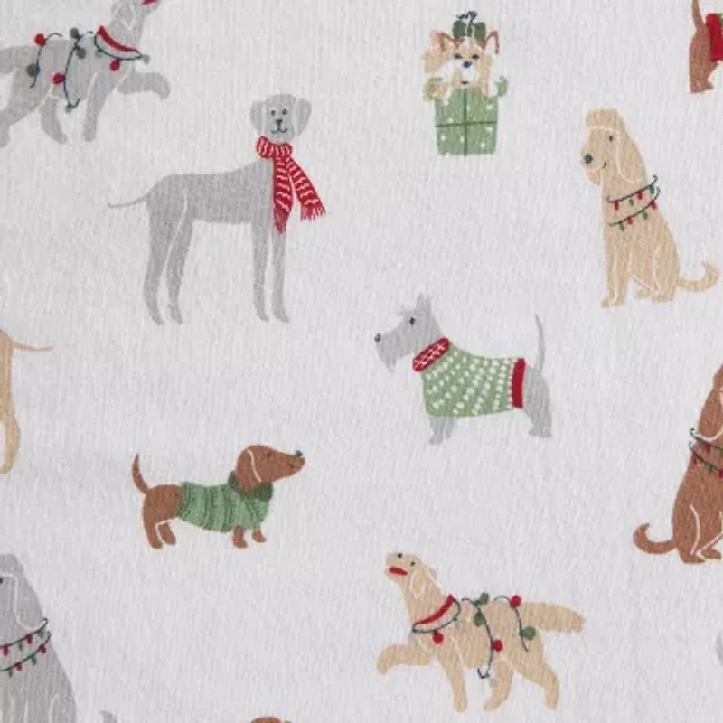Martha Stewart Holiday Pups Sheet Set