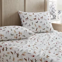 Martha Stewart Holiday Pups Sheet Set