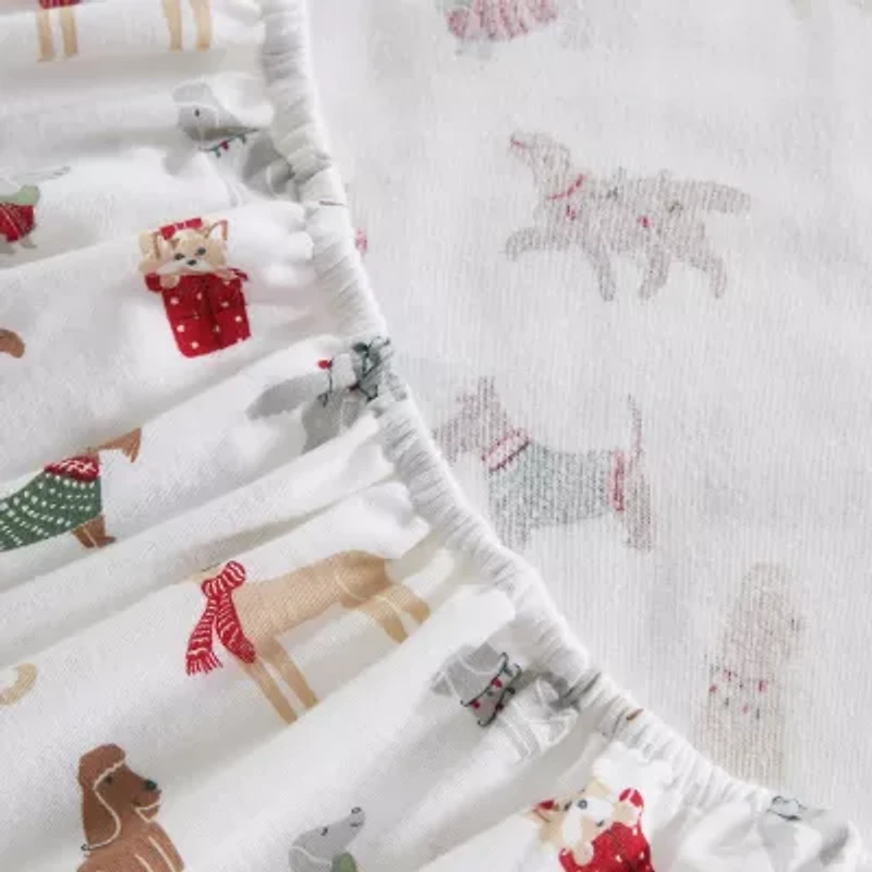 Martha Stewart Holiday Pups Sheet Set
