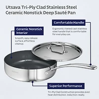 Tramontina Utsava Stainless Steel 2.9-qt. Deep Saute Pan