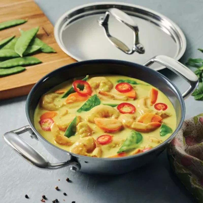 Tramontina Utsava Stainless Steel -qt. Covered Kadai