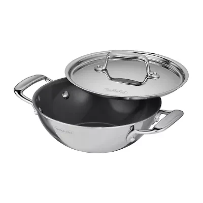 Tramontina Utsava Stainless Steel -qt. Covered Kadai