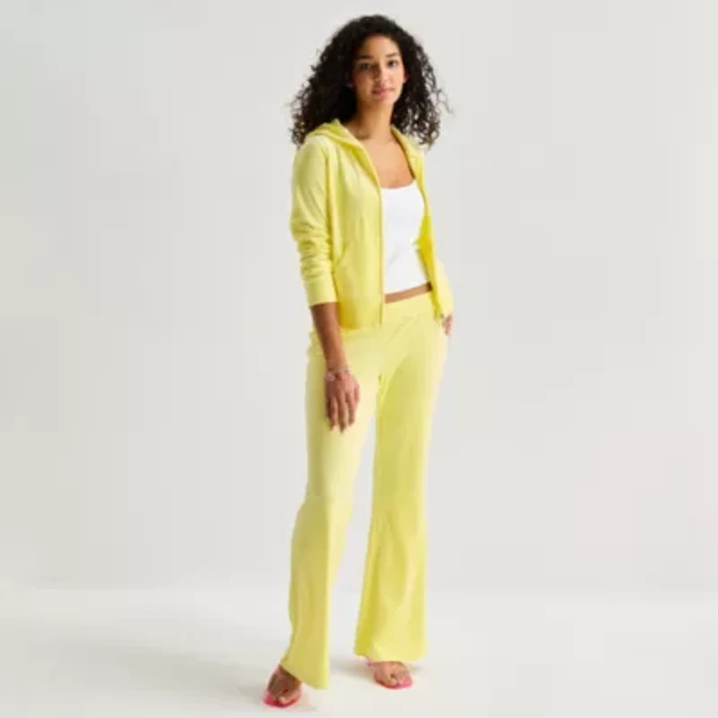 Juicy By Couture Womens Juniors Flare Mid Rise Track Pant