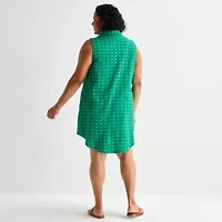 St. John's Bay Womens Plus Sleeveless Sheath Dress