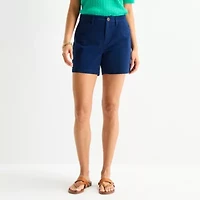 St. John's Bay Womens 5 3/4" Mid Rise Tall Chino Short