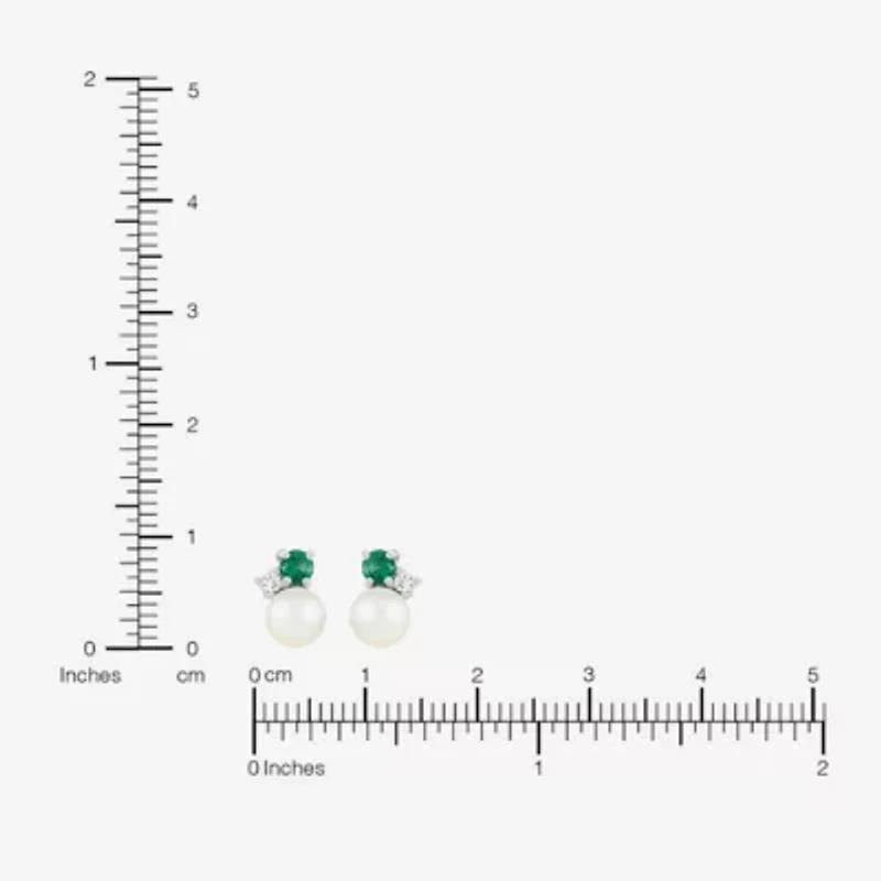 Limited Quantities! Genuine White Cultured Freshwater Pearl Sterling Silver 8.5mm Stud Earrings