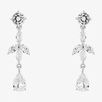 Limited Quantities! Womens Lab Created White Sapphire Sterling Silver Drop Earrings