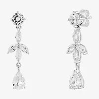 Limited Quantities! Womens Lab Created White Sapphire Sterling Silver Drop Earrings