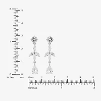 Limited Quantities! Womens Lab Created White Sapphire Sterling Silver Drop Earrings