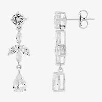 Limited Quantities! Womens Lab Created White Sapphire Sterling Silver Drop Earrings