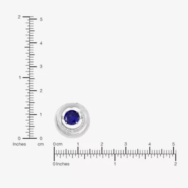 Limited Quantities! Womens Lab Created Blue Sapphire Sterling Silver Round 20 Inch Pendant Necklace