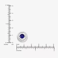 Limited Quantities! Womens Lab Created Blue Sapphire Sterling Silver Round 20 Inch Pendant Necklace