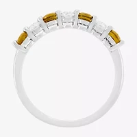 Limited Quantities! Womens 2MM Genuine Yellow Citrine Sterling Silver Band