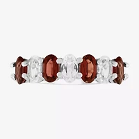 Limited Quantities! Womens 2MM Genuine Red Garnet Sterling Silver Band