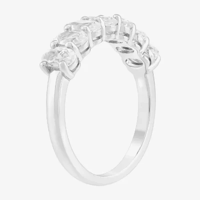 Limited Quantities! Womens 2MM Lab Created White Sapphire Sterling Silver Band