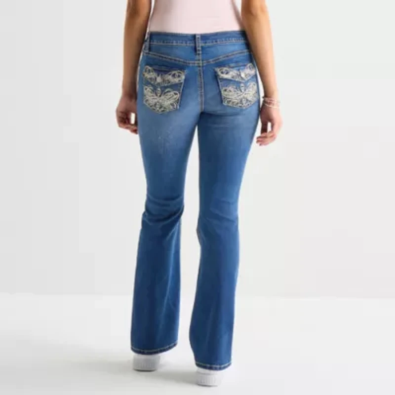 Vanilla Star Womens Juniors Mid Rise Bootcut Jean