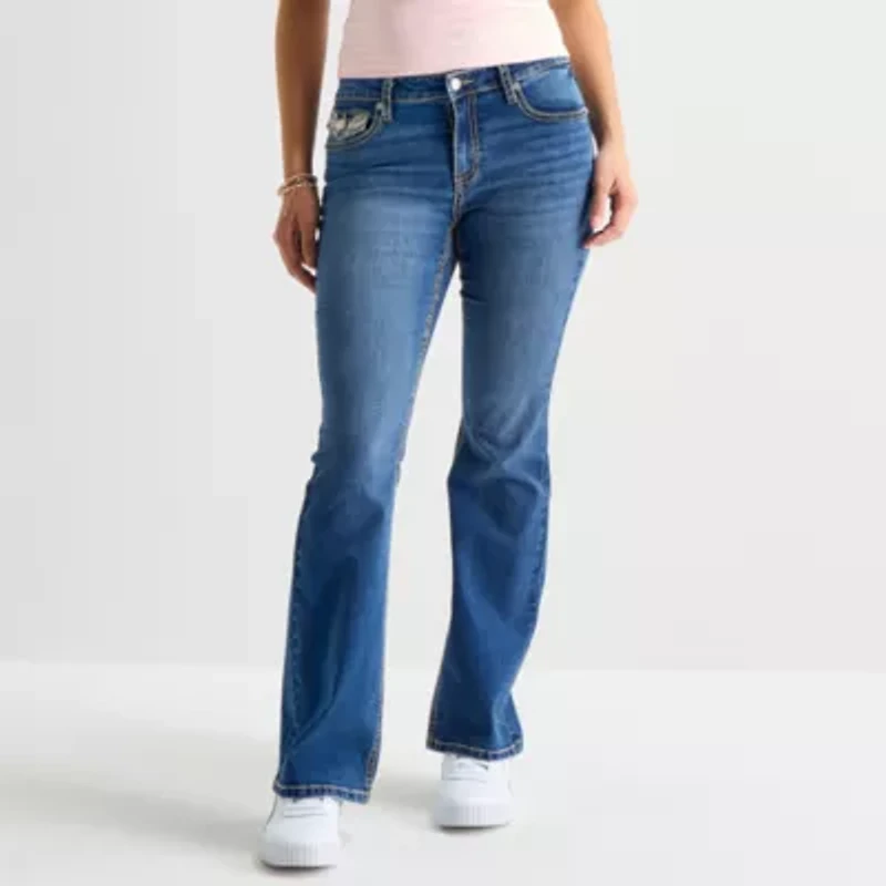 Vanilla Star Womens Juniors Mid Rise Bootcut Jean