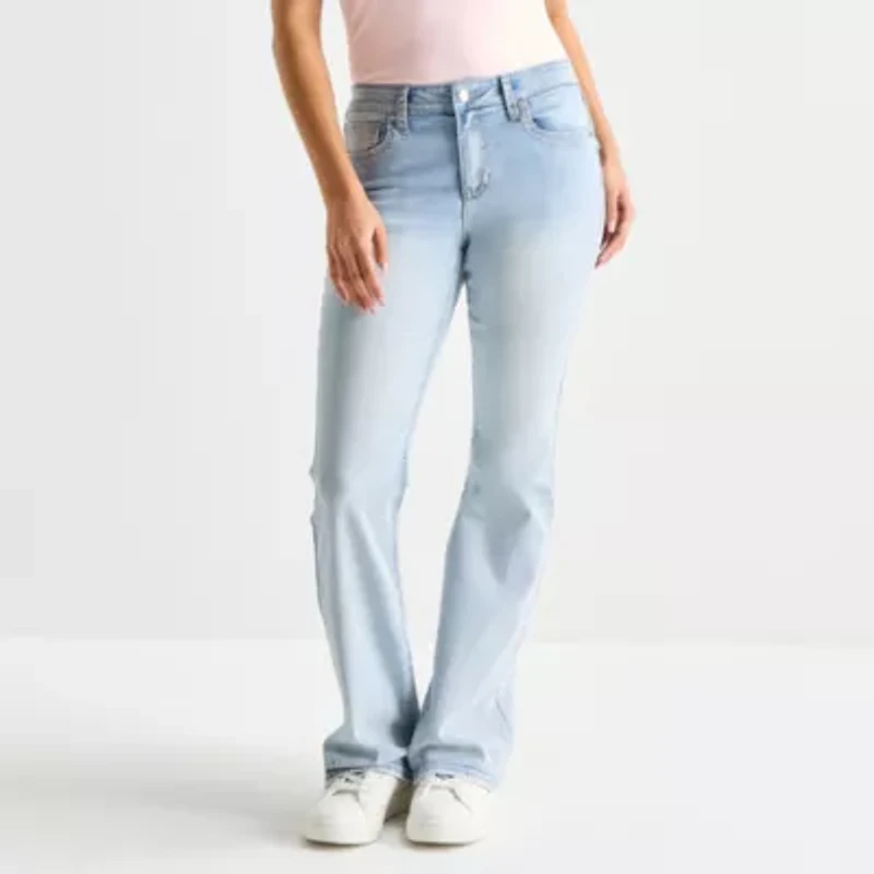 Vanilla Star Womens Juniors Mid Rise Bootcut Jean