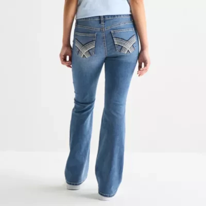 Vanilla Star Womens Juniors Mid Rise Bootcut Jean