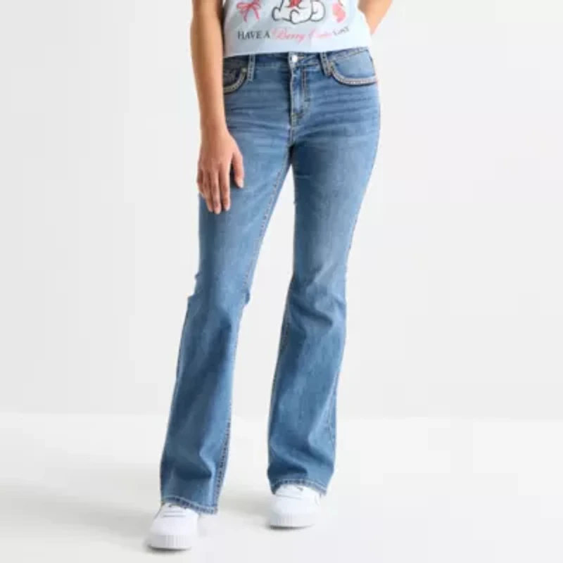 Vanilla Star Womens Juniors Mid Rise Bootcut Jean