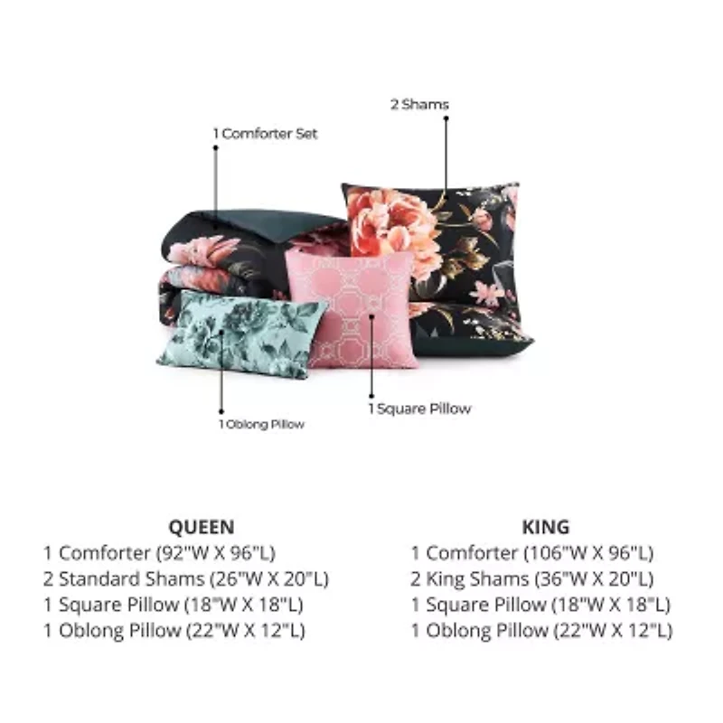 Bebejan Botanical Bird 5-pc. Midweight Reversible Comforter Set