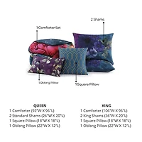 Bebejan Vibrant Flora 5-pc. Midweight Reversible Comforter Set