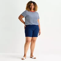 St. John's Bay Womens 6" Mid Rise Plus Chino Short