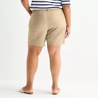 St. John's Bay Womens 8" Mid Rise Plus Chino Short