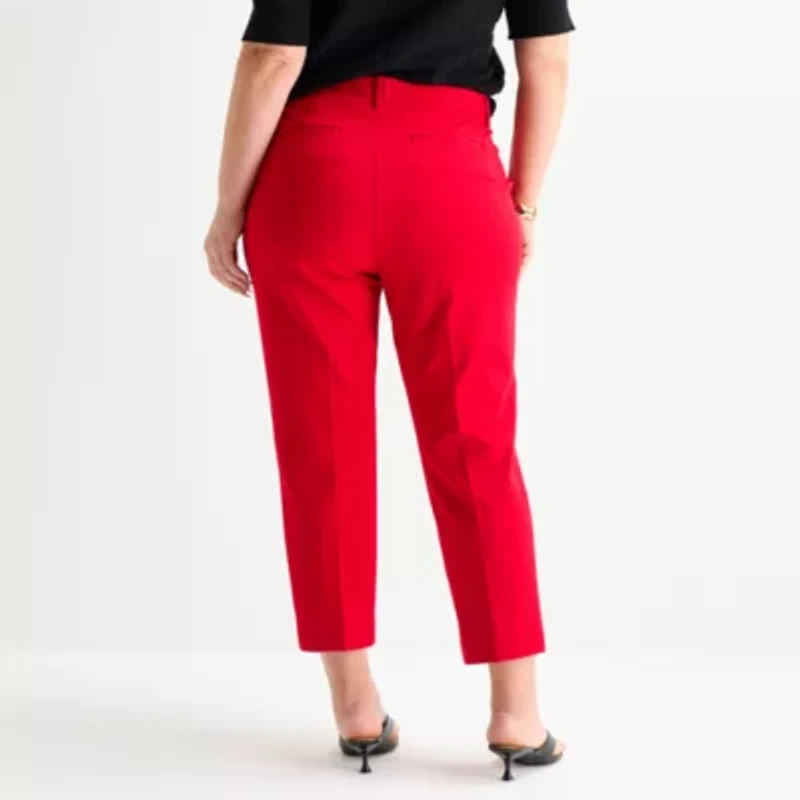 Liz Claiborne Emma Womens Plus Straight Mid Rise Ankle Pant
