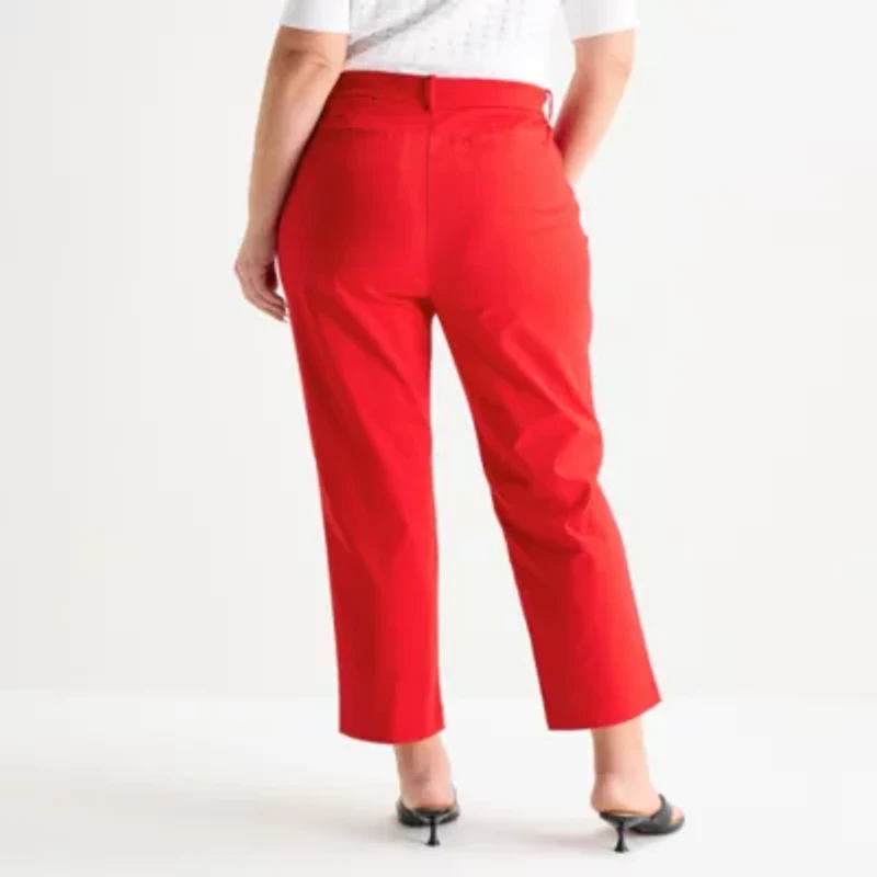 Liz Claiborne Emma Womens Plus Slim Mid Rise Ankle Pant