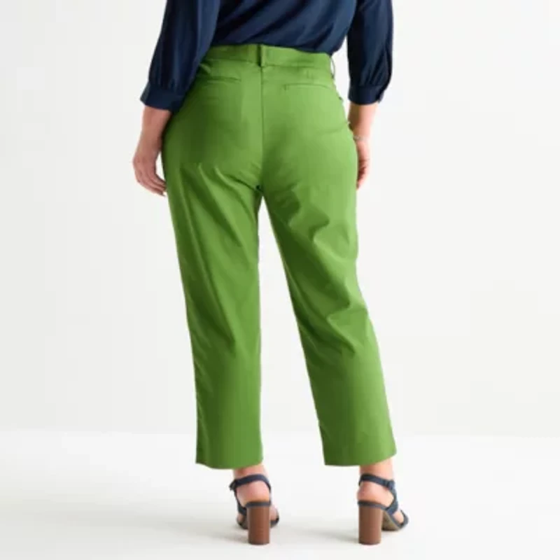 Liz Claiborne Emma Womens Plus Slim Mid Rise Ankle Pant