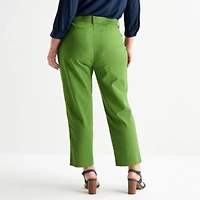 Liz Claiborne Emma Womens Plus Slim Mid Rise Ankle Pant