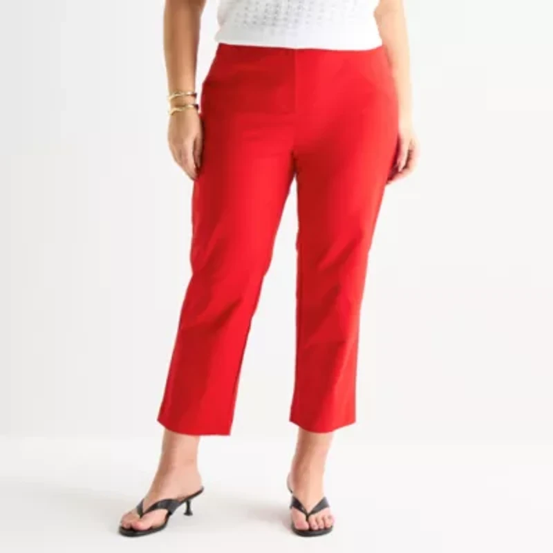 Liz Claiborne Emma Womens Plus Slim Mid Rise Ankle Pant