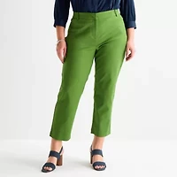 Liz Claiborne Emma Womens Plus Slim Mid Rise Ankle Pant