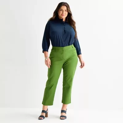 Liz Claiborne Emma Womens Plus Slim Mid Rise Ankle Pant