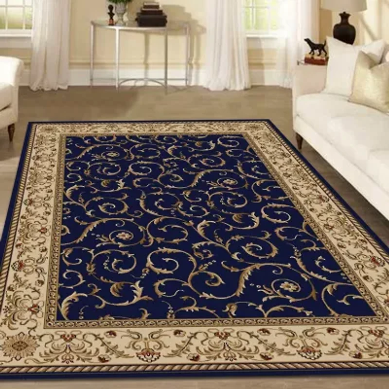 Como Scroll Traditional Oriental Indoor Rectangular Area Rug