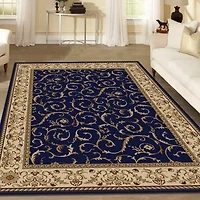 Como Scroll Traditional Oriental Indoor Rectangular Area Rug